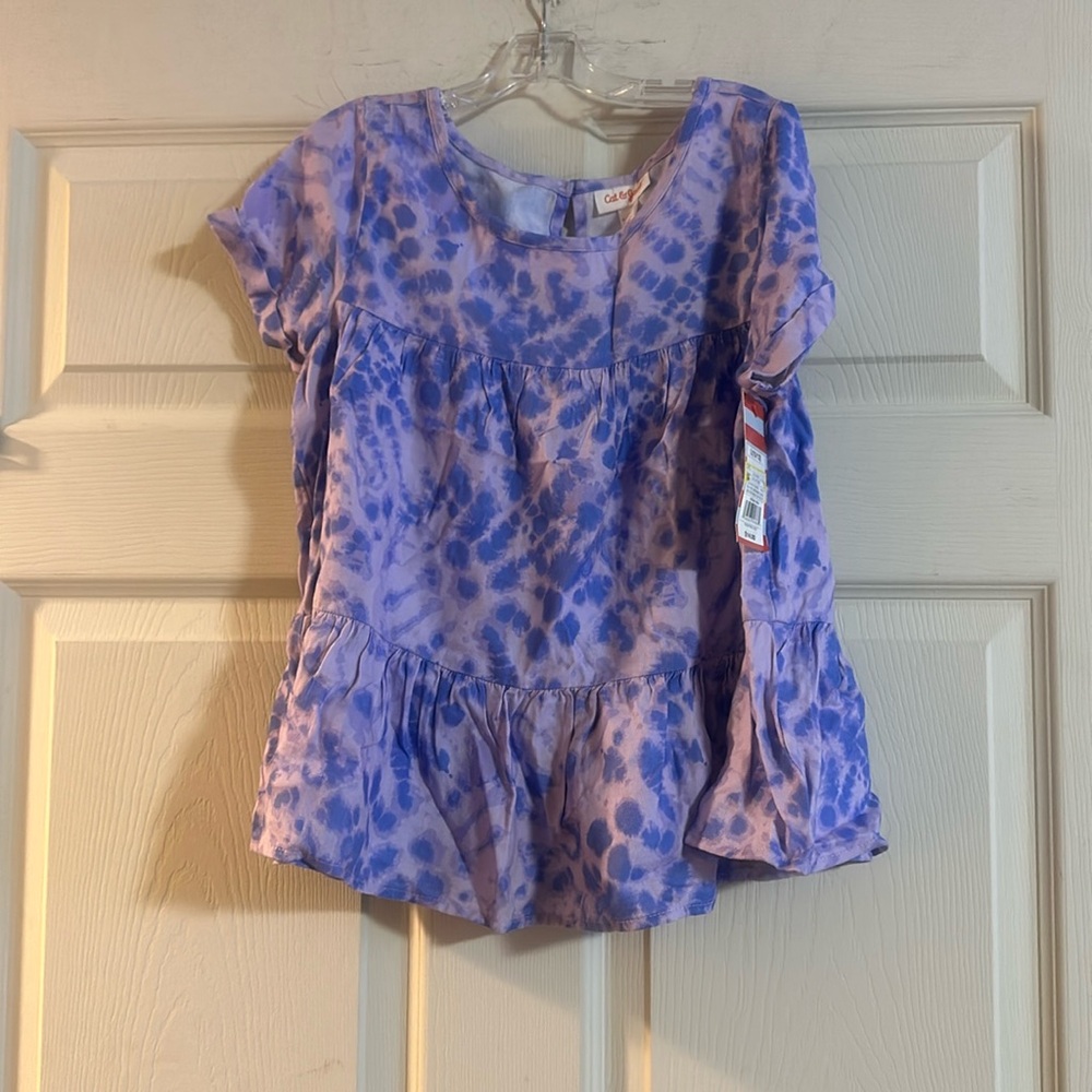 CAT & JACK PURPLE TIE DYE TEE: NEW WITH TAGS: SIZE L (10/12)